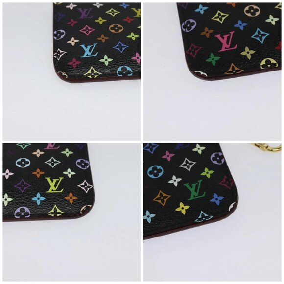 LOUIS VUITTON Multicolor Pochette ClesNM Coin Purse Black M60279 LV Auth 142349 - Picture 14 of 16